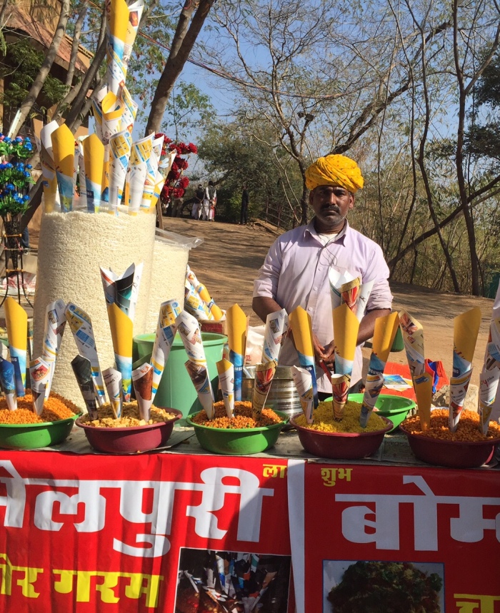 Man selling bhelpuri shilpgram India